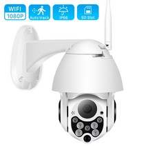 와이파이 야외 스피드 돔 무선 보안 카메라 1080P PTZ IP 팬 틸트 4X 디지털 줌 2MP 네트워크 CCTV 감시, 1080P Add 128G Card_미국 플러그