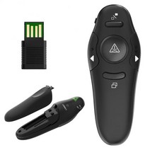 RYRA 교사 무선 PPT RC USB 파워포인트 프레젠테이션 플립 펜 포인터 리모콘 발표자 레드 라이트 원격 제어 2.4GHz, Black, 1개