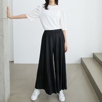 프롬코 여성 시원한 밴딩 플리츠 주름 치마 바지 FRC152