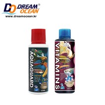 AZOO 아쿠아가드+ 비타민 물갈이제 세트 어항청소 물잡이 박테리아 영양제 구피 수질관리, 아쿠아가드120ml +비타민120ml