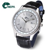 네파 남성 정장 야광 가죽 손목시계 N3036-WHITE