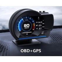유면계 오일 게이지 유온계 수위계 자동 GPS OBD 스마트 자동차 A500 HUD 헤드 업 디지털 게이지 터보 물 및 오일 온도 측정기 알람 기능 RPM 속도 게이지, Black, 01 Black