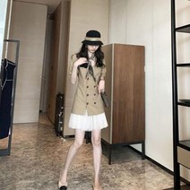 여성원피스 가을원피스 프랑스 틈새 첫사랑 디자인 가볍고 친숙한 햅번 스타일 허리는 더 얇고 서양식 정장