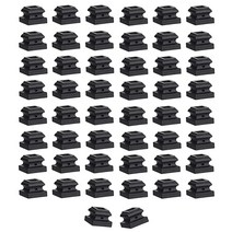 Senmit 아이언 밸러스터 슈즈 나사가 있는 플랫 1.3cm(1/2인치) 스퀘어 밸러스터용 50개 세트 (새틴 블랙), 50 Pack