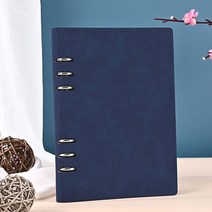 6공바인더 A5 다이어리 노트 가죽커버 업무일지 블루