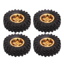 SUNGOOYUE SUNGOYUE 1인치 RC 타이어 4pcs 고무 자동차 휠 허브 업그레이드 교체 FMS FCX24 118 124 크롤러블랙 골드, Gold