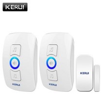 차임벨 무선초인종 도어 차인 챠임 벨 KERUI M525 32 곡 옵션 500ft 도어 차임 홈 보안 웰컴 무선 초인종, 03 2receiver 1sensor_03 영국 플러그