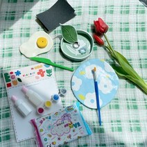 [갓샵]지점토 트레이 만들기 프리미엄 DIY 키트 공예 세트 [점토 오브제 트레이 그릇만들기 물감 놀이], 3. 5컬러 DIY KIT, 1개