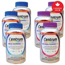 Centrum 캐나다 센트룸 고급형 종합비타민 실버맨 250정 3병&실버우먼 250정 3병-총6병(저렴한 가격 팩키지/캐나다 내수용)