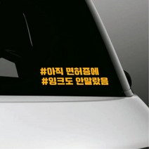 차량용 인테리어 해시태그 시트지 면허증에 잉크도안말랐음 SUV스티커, 그레이