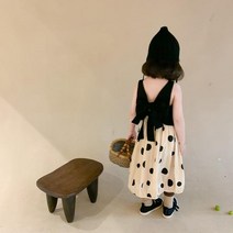 여름 여아 민소매 조끼 바지 스커트 상하 세트 도트 항아리 밴딩 치마 팬츠 a3