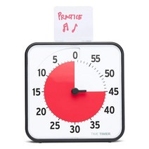Time Timer 20.3 cm(8 인치) 비주얼 타이머 아동용 60분 책상 카운트다운 시계 드라이 이레이즈 액티비티 카드 포함 자성 어린이 교실용 홈스쿨링 학습 도구, 8 Inch
