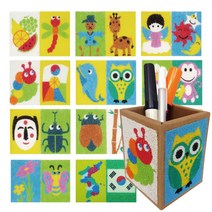 [동화오피스] 데코샌드 연필꽂이만들기 / 샌드아트 DIY 어린이 만들기키트, 202 허수아비+기린, 1개