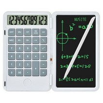 6 인치 계산기 USB LCD 쓰기 태블릿 휴대용 충전식 드로잉 보드 오피스 필기 노트북 학교 작업용, Foldable 화이트