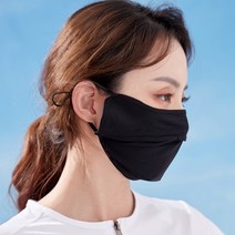 기미 존 커버 차단 마스크 골프 자전거 쿨 운동 쿨링 냉감 자외선차단 등산 누구나 마스크, 블랙