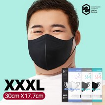 에이트슈가 울트라빅슈가 KF94 새부리형 마스크 XXXL 특특대형, 블랙, 100매, 1개입