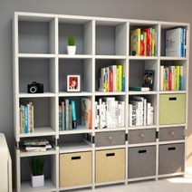 거실책장 공간분리책장 낮은책꽂이 더크린 DIY 1 L5 4h1 서재장 좁은 수납함, 옐로우