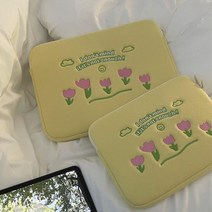 아이패드 태블릿 노트북 파우치 핑크 튤립 옐로우, 핑크 튤립 12인치