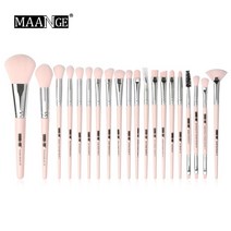 make up brush 붓 메이크업 MAANGE-메이크업 브러쉬 세트 내추럴 헤어 파운데이션 파우더 아이섀도우 메이, 한개옵션1, 07 20pcs Pink