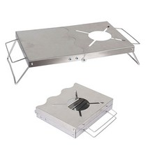 원버너 테이블 버너 캠핑 보조 선반 쉘프 야외 접이식 스테인레스 스틸 스토브 간단한 사용 도구 가스 스토브 가스 밥솥 강한 조리기구 용품 화재 JX, 하얀