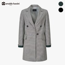 아날도바시니 (아날도바시니) 더블버튼 하운드투스체크 롱 자켓(AU03JK03M)
