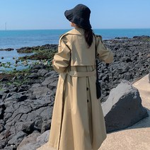 여성 베이직 봄가을 트렌치코트 루즈핏 간절기코트