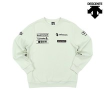 데상트 남성 시그니쳐 스위스 스키팀 디자인 그래픽 맨투맨(기모) SM321SHT91_LIM