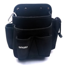 다용도 공구집 6구 포켓 신형 못주머니 작업 수납 연장통 다용도 공구 주머니 벨트 연장집 공구 공구가방 카라비너 지퍼 폴리 다목적 스마토 블랙