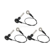 GHSHOP 3 X 스테인레스 스틸 볼 잠금 핀 | 23cm 와이어 로프가있는 소켓 핀 | 직경: 8mm | 길이: 약. 20 mm, 20mm, 블랙