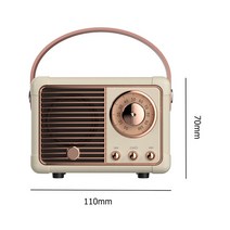 레트로 재생 여행 음악 플레이어 스피커 메모리 카드 휴대용 오디오 재생 음악 플레이어 블루투스 호환, 하얀
