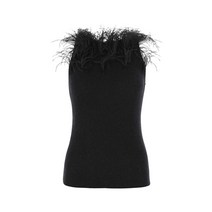 22FW ALBERTA FERRETTI 블랙 모헤어 블렌드 탑 A08825105 0555, 42