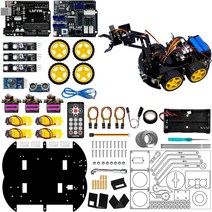 아두이노 키트 코딩 입문 교육 보드 점퍼선 LAFVIN-기계식 4WD 로봇 암 자동차 키트 Arduino 프로그래밍, 한개옵션0