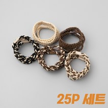 84x84 여성 브라운 색상 꽈배기 머리끈 25p 세트