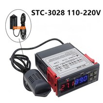디지털온도계 어항온도계 휴대용디지털온도계 기상청 듀얼 디지털 온도 습도 제어 STC-3028 온도계 습도계 인큐베이터 컨트롤러 AC 220V DC 12V 24V, STC-3028 110-220V