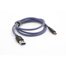 속도빠른 안드로이드오토 케이블 C타입 고속 충전 데이터 케이블 USB3.0 5V 3A 5Gbps 25CM 100CM, 블루, 1개