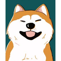 리빙듀오 DIY 쉬운 명화 유화그리기 세트 A-347 큐티 시바견 40 x 50cm