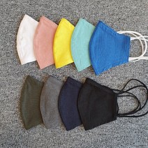 필터교체형 와이어 면 / 린넨 마스크, 특대형, 린넨네이비