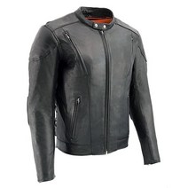 Milwaukee Leather ML1010 남성용 사이드 레이스 벤티드 블랙 가죽 스쿠터 재킷 - XL 403125, 4X-Large