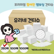 유리네 신생아 아기 건티슈, 엠보싱 250매 접지형, 1개