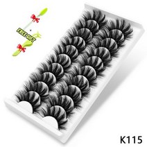 3D 밍크 속눈썹 솜털 있고 부드러운 극적인 인조 도매 실 메이크업 5 10 쌍, 10pairs-K115