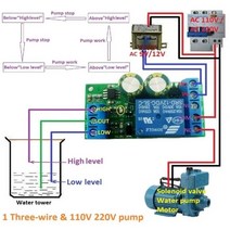 측정기 센서 세트 12v 30a 고전력 수위 자동 컨트롤러 액체 센서 스위치 솔레노이드, 없음