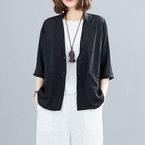 여성 여름 데일리 인견 7부 소매 시원 자켓