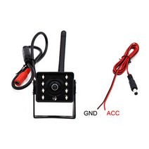 무선 후방 카메라 화물차 wifi 반전 후면보기 트럭 트레일러 트럭 rv 캠핑카 충격 방지 방수 170 ° 광각 야간 투시경, 검은색
