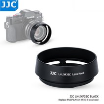 JJC 총검 라운드 카메라 렌즈 후드 43mm 스레드 크기 교체 Fujifilm LH-XF35-2 for FUJINON Lens xf35 mm/25mm F2 R WR, 1 건, Black