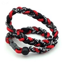 여성 목걸이 게르마늄 티타늄 짠 토네이도 야구 한국 패션 스포츠 에너지 남여 독일, 블랙 레드, 50cm