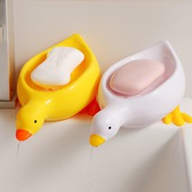 홈바내쓰 1+1 오리 물빠짐 비누받침대 케이스 비누대 거치대 비누곽, 옐로우, 2개