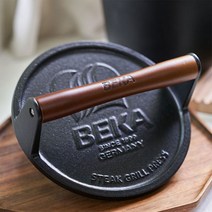 베카 시즈닝 무쇠 그릴프레스 18cm 스테이크 누름판 돼지껍데기누르개