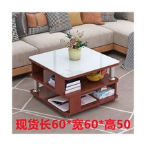 발코니 침실 서재 작은 티 테이블 간단한 현대 가정용 소파 작은 가족 거실 사각형 유리 티 테이블 크리에이티브, 60 white tempered60 white temp