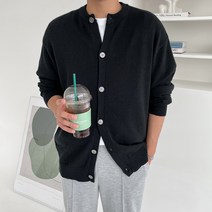 남자 캐시라이크 소프트 루즈핏 라운드 가디건