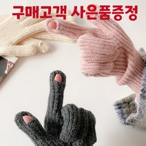 여성 니트 지문인식 스마트 폰 터치 손가락 구멍 뚫린 핑거홀 롱 겨울 장갑 바라글로브